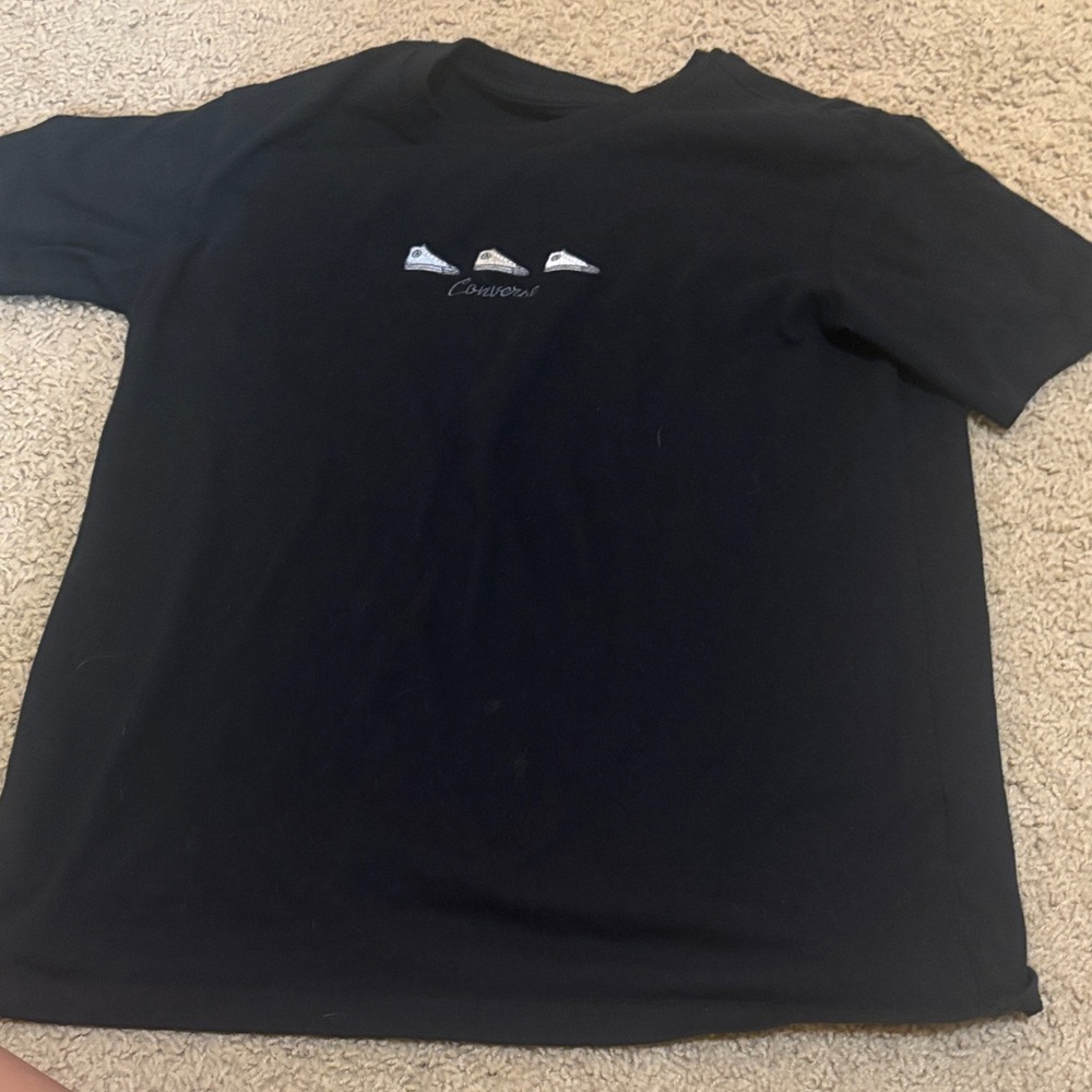 Converse Men's Black Tee with Sneaker Design